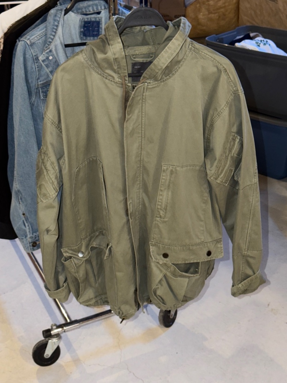 Zara Military Field Jacket in Olive
